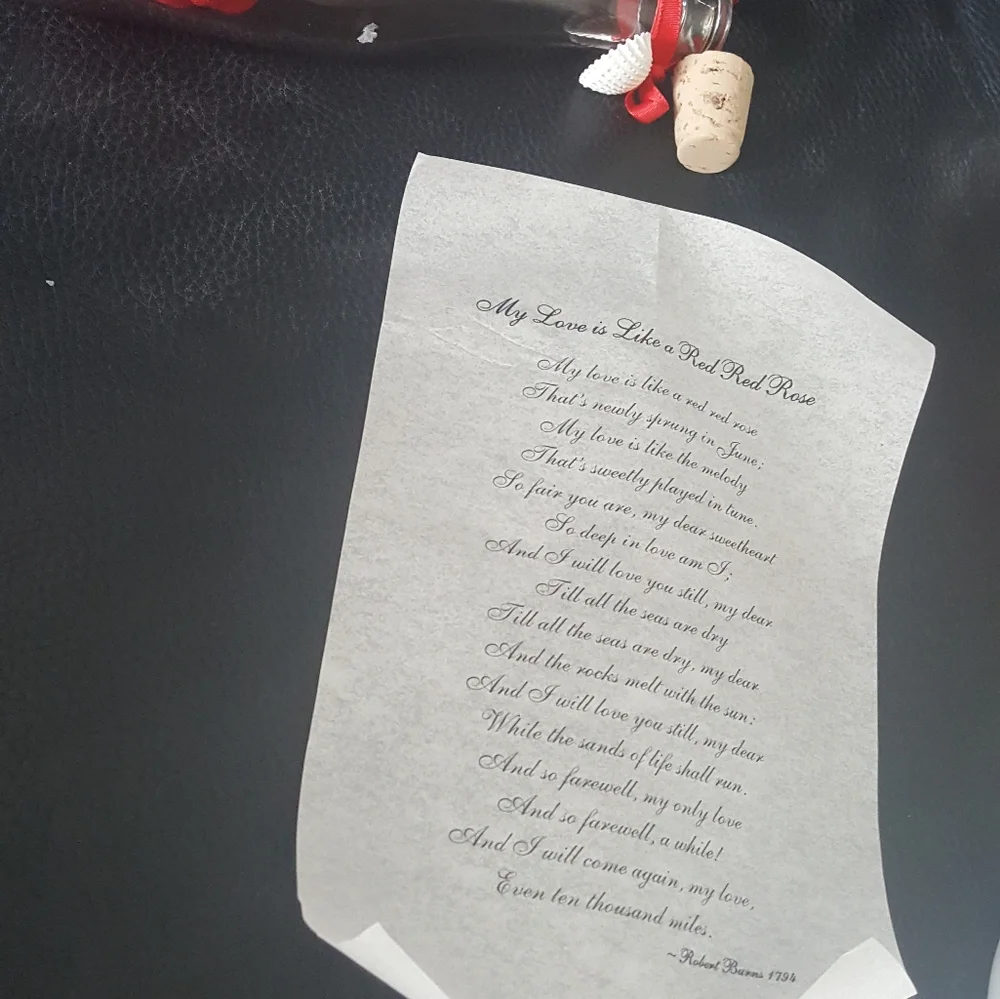 Message in a bottle.  Sweet Valentine...